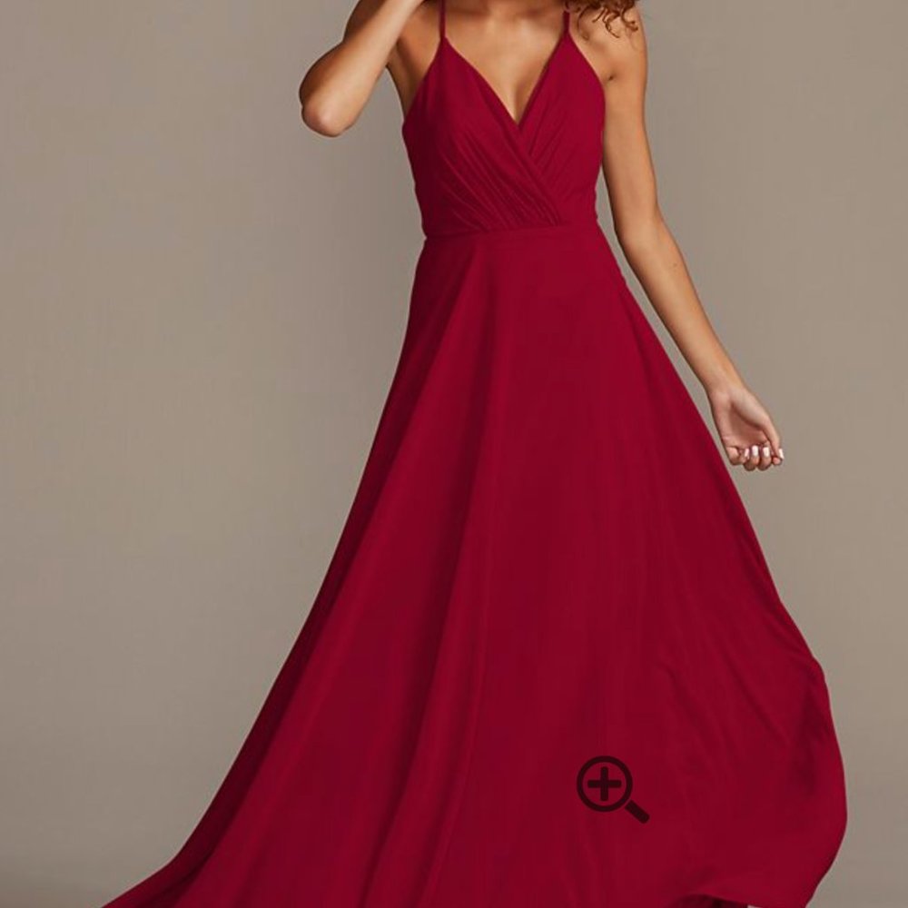 Spaghetti Strap Full Skirt Bridesmaid Dress from Davids Bridal | Size 6
